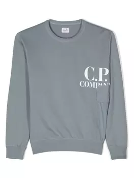 C.P. Company Kids толстовка с логотипом, серый