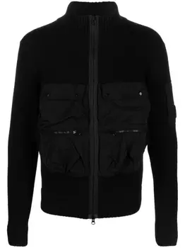 C.P. Company Lens-detail panelled bomber jacket, черный