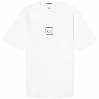 C.P. Company Мерсеризованная футболка с обратным логотипом компании, белый