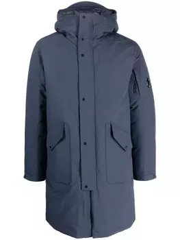 C.P. Company парка с капюшоном и нашивкой-логотипом, синий