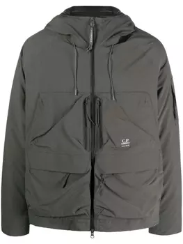 C.P. Company пуховик Micro-M (R) с капюшоном, зеленый