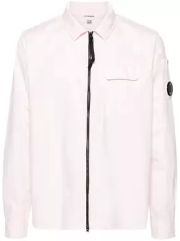 C.P. Company рубашка на молнии с декором Lens, розовый