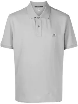 C.P. Company рубашка поло из ткани пике с логотипом, серый