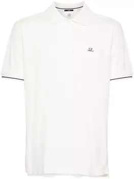 C.P. Company рубашка поло из ткани пике с логотипом, белый