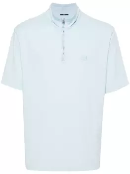 C.P. Company рубашка поло из ткани пике с логотипом, синий