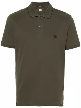 C.P. Company рубашка поло из ткани пике с логотипом, зеленый