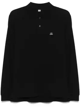 C.P. Company рубашка поло с нашивкой-логотипом, черный