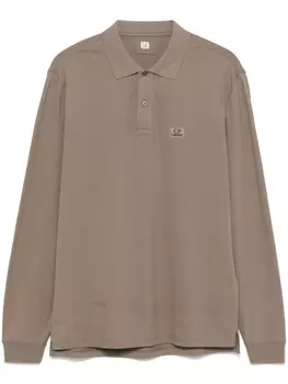 C.P. Company рубашка поло с вышитым логотипом, коричневый