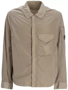 C.P. Company рубашка с нагрудным карманом и декором Lens, серый