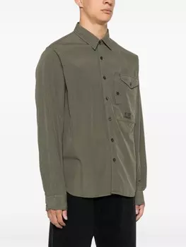 C.P. Company рубашка с вышитым логотипом, зеленый