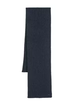 C.P. Company шарф в рубчик с логотипом, синий