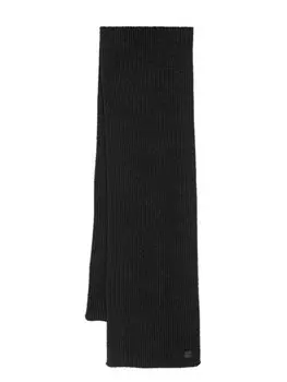 C.P. Company шарф в рубчик с логотипом, черный