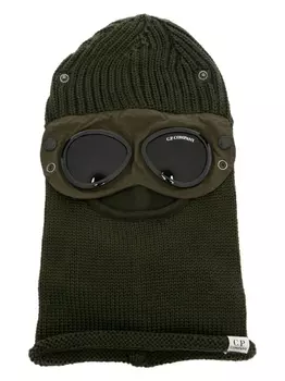 C.P. Company шерстяная балаклава с линзами, зеленый