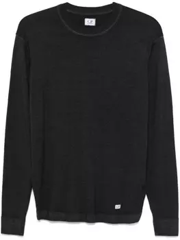 C.P. Company шерстяной свитер с нашивкой-логотипом, черный