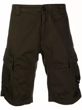 C.P. Company шорты карго с декором Lens, зеленый