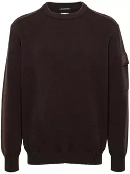 C.P. Company свитер с круглым вырезом, коричневый
