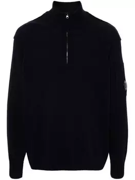 C.P. Company свитер с полузастежкой-молнией, синий