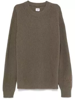 C.P. Company свитер с вышитым логотипом, зеленый