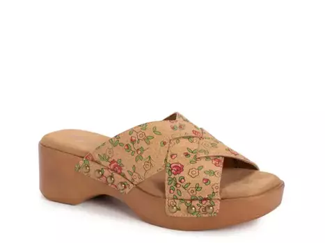 Cadence Сандалии Muk Luks, Tan Floral Print Cork