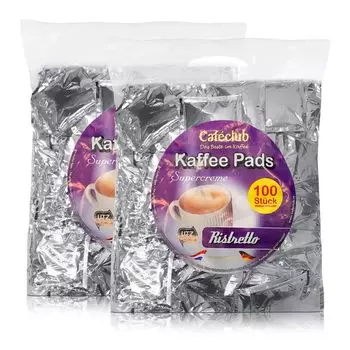 Cafeclub Кофейные подушечки Ristretto Super Cream Mega Bag, 100 шт. (2 шт. в упаковке)
