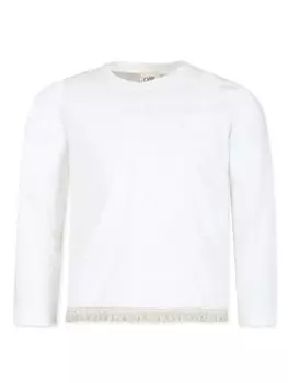 Caffe' D'orzo футболка с вышитым краем, нейтральный цвет