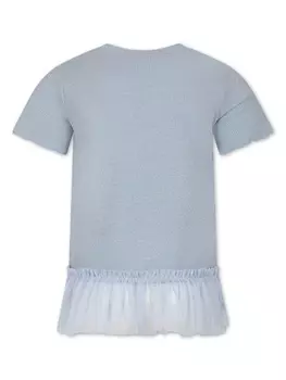 Caffe' D'Orzo футболка в рубчик с оборками, синий