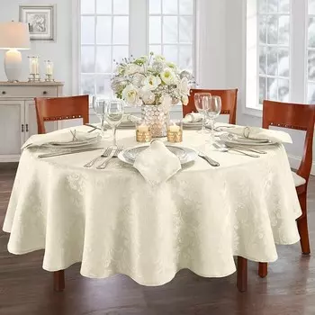 Caiden Elegance Дамасская круглая скатерть, 90 x 90 дюймов Villeroy & Boch, кремовый