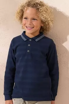 Caleb — фактурная полосатая рубашка поло Angel & Rocket, синий