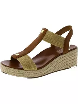 Calera Женские кожаные босоножки на танкетке с ремешком на пятке Vionic, цвет Camel Leather