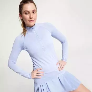 Calia Женская бесшовная рубашка для гольфа с длинным рукавом и молнией 1/4