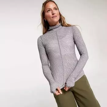 Calia Женская футболка с тонким воротником и длинными рукавами