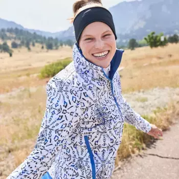 CALIA Женская куртка для бега Cold Dash, цвет Folklore Print White