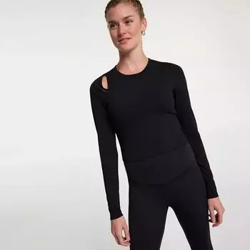 Calia Женская рубашка Essential с длинными рукавами и поддержкой вырезов, черный