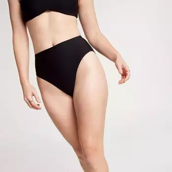 Calia Женские плавки для плавания с завышенной талией, черный