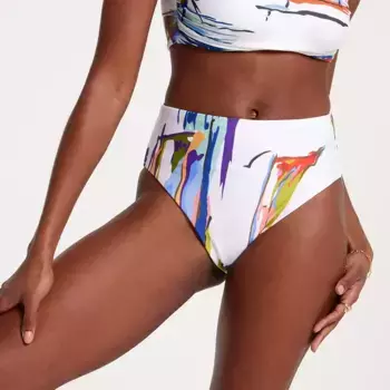 CALIA Женские плавки для плавания с завышенной талией, цвет Tahitian Print