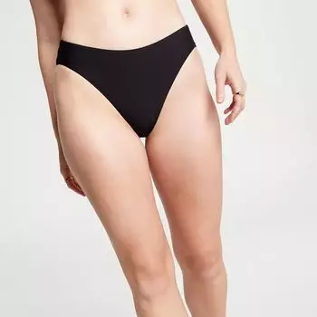 Calia Женские плавки для плавания со средней посадкой и высокой талией, черный