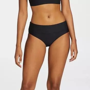 Calia Женские плавки со средней посадкой и широкими полосками, черный