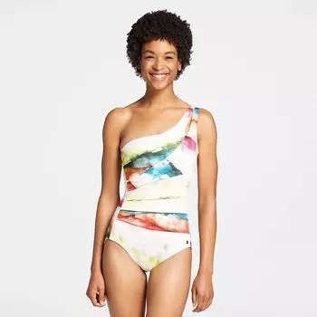 Calia Женский цельный купальник на одно плечо Sculpt, мультиколор