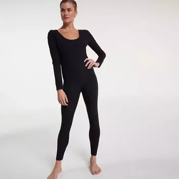 Calia Женский комбинезон LustraLux с длинными рукавами, черный
