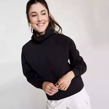 Calia Женский мягкий свитшот с воротником-воронкой, черный