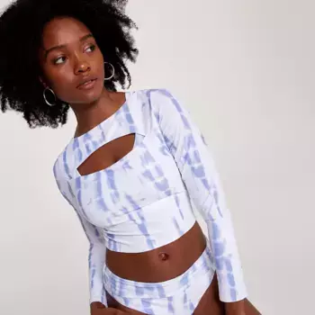 CALIA Женский укороченный рашгард для плавания, цвет Python Peri Dusk