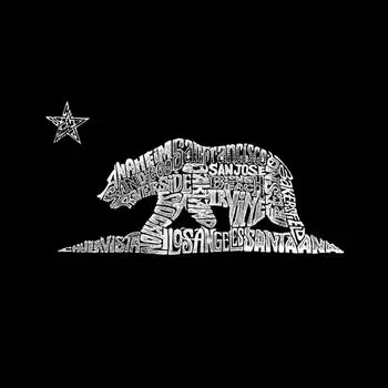 California Bear — мужская футболка премиум-класса Word Art LA Pop Art, черный