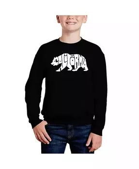 California Bear — толстовка с круглым вырезом Big Boy's Word Art La Pop Art, красный