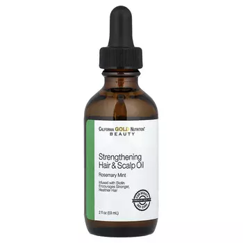 California Gold Nutrition, Beauty, укрепляющее масло для волос и кожи головы, биотин, розмарин и мята, 59 мл (2 жидк. Унции)