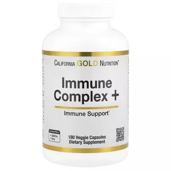 California Gold Nutrition, Immune Complex + с витаминами A, C, D, а также цинком и селеном, 180 растительных капсул