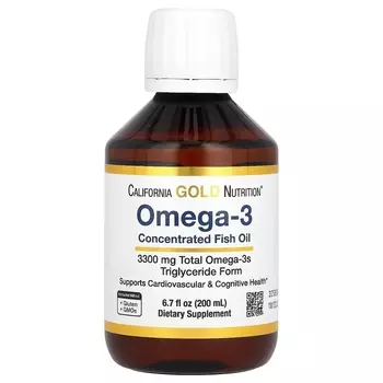 California Gold Nutrition Норвежский рыбий жир Omega 3 Extra Strength с натуральным вкусом лимона, 6,7 жидких унций (200 мл)