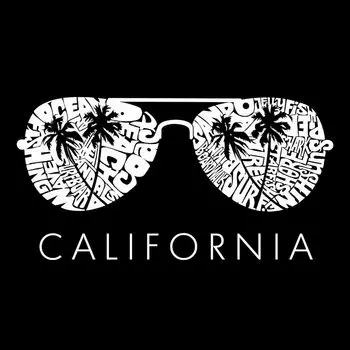 California Shades — мужская футболка с рисунком Word Art LA Pop Art, черный