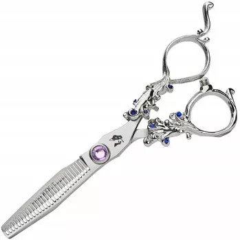 Calissimo, Wolf, филировочные ножницы для правой руки, 5,5 камня, синий, со смещением, парикмахерские стрижки волос для салона, профессиональная линия