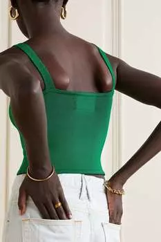 CALLE DEL MAR Укороченная майка из эластичного трикотажа, зеленый