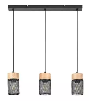CALLUM подвесной светильник металл/дерево бук черный E27 3 X макс. 25 Вт Д: 60 см Ш: 17 см В: 120 см 9,5 см с регулируемой яркостью Rabalux